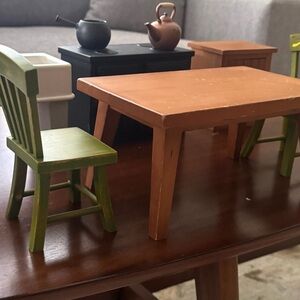 American Doll Angelina Ballerina Mini Furniture Lot Table Chairs Stove Sink